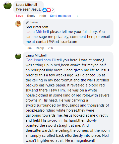 Facebook comment section miracle story shared in August 2023.