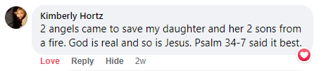Facebook comment miracle testimony.