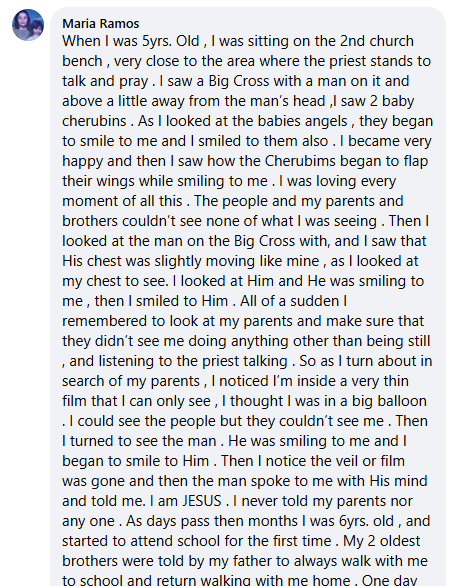 Maria Ramos miracle story screenshot.