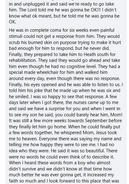 Sheri Hunter miracle story.