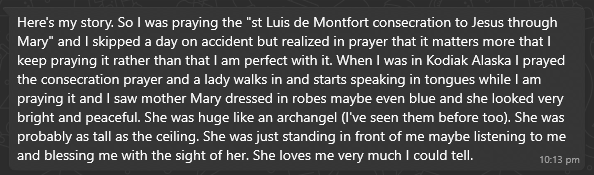 Teresa's miracle story shared in August 2025.