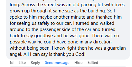 Jean's miracle story, shared with me in October 2025.