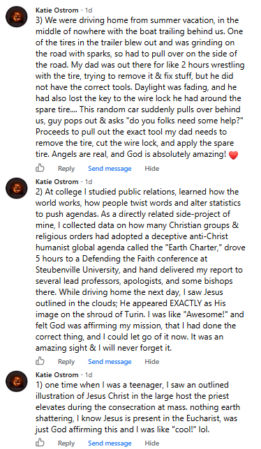 Katie Ostrom's miracle story shared with us in October 2026.